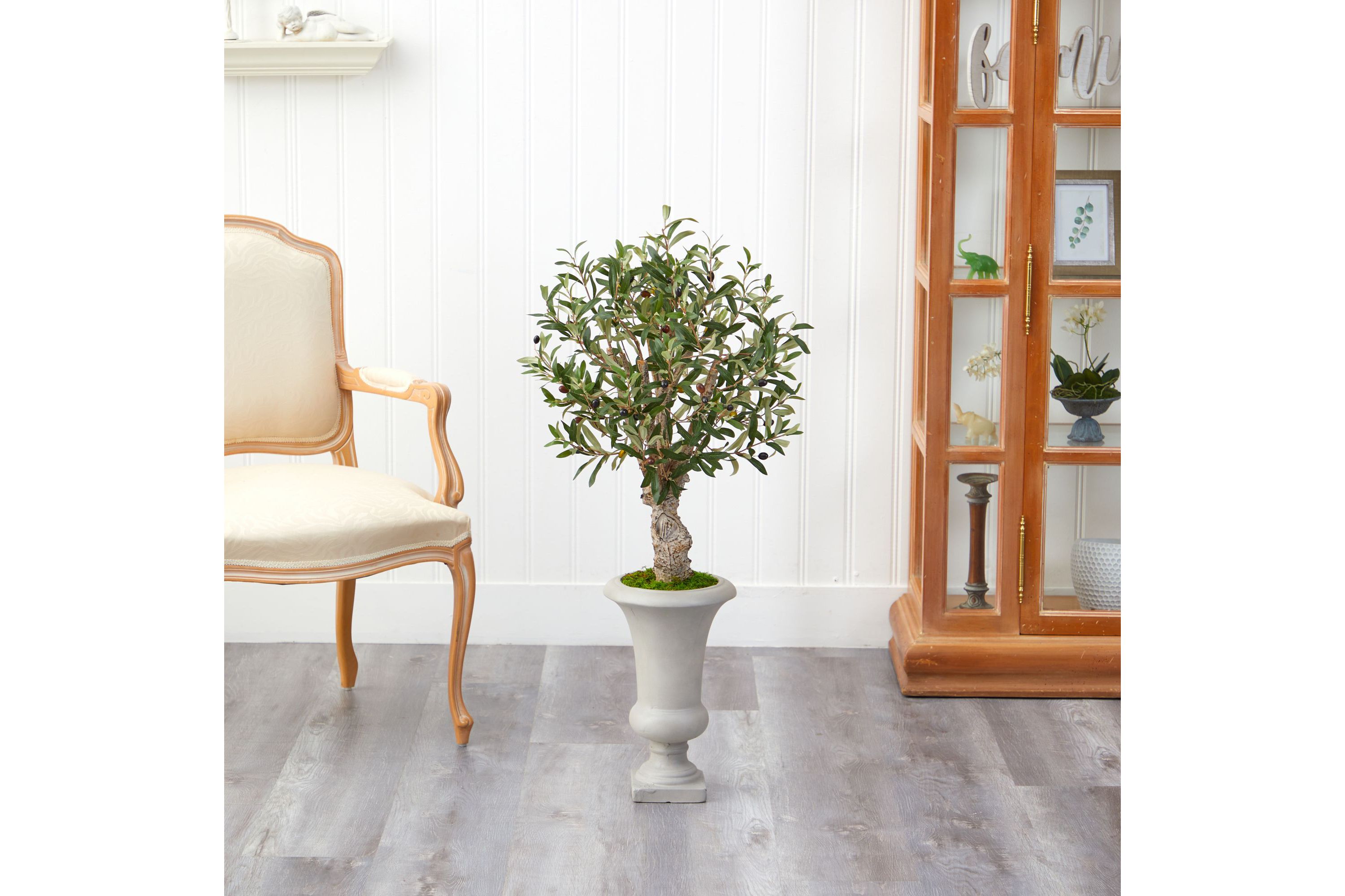 3.5-Foot Olive Artificial Tree in Sand Colored Urn