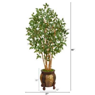 5.5-Foot Ficus Bushy Artificial Tree in Decorative Planter