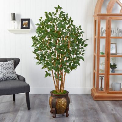 5.5-Foot Ficus Bushy Artificial Tree in Decorative Planter