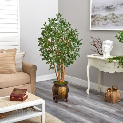 5.5-Foot Ficus Bushy Artificial Tree in Decorative Planter