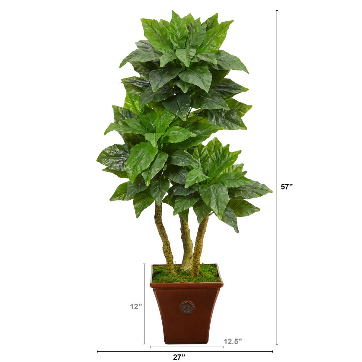 Nearly Natural 57-Inch Bird Nest Artificial Tree in Brown Planter UV ...