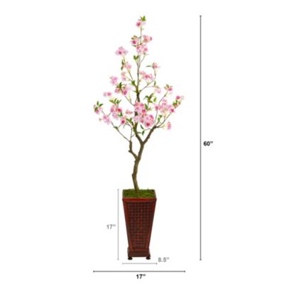 5-Foot Cherry Blossom Artificial Tree in Decorative Planter
