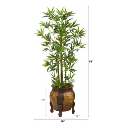 4.5-Foot Bamboo Palm Artificial Tree in Decorative Planter