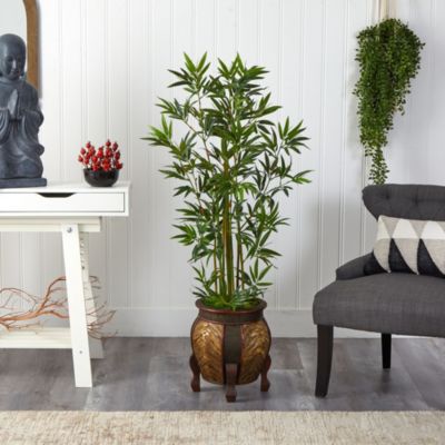 4.5-Foot Bamboo Palm Artificial Tree in Decorative Planter