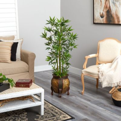4.5-Foot Bamboo Palm Artificial Tree in Decorative Planter
