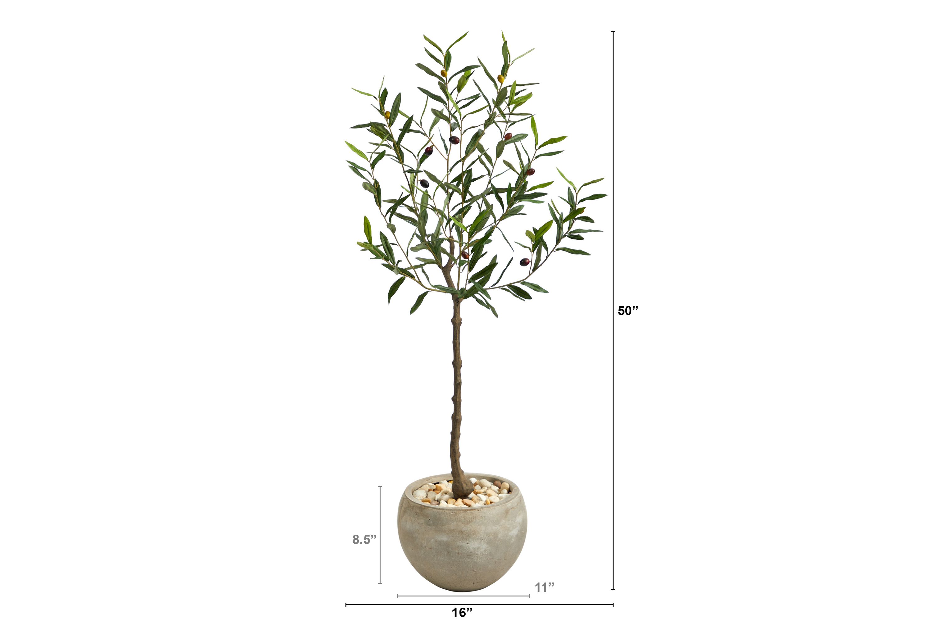 50-Inch Olive Artificial Tree in Sand Colored Planter