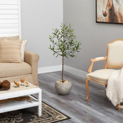 50-Inch Olive Artificial Tree in Sand Colored Planter