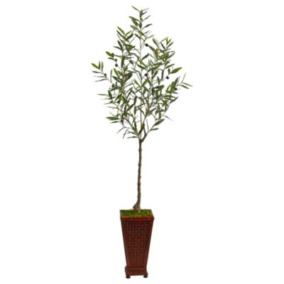 69-Inch Olive Artificial Tree in Decorative Planter