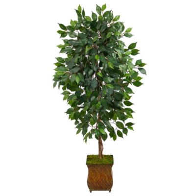 51-Inch Ficus Artificial Tree in Metal Planter