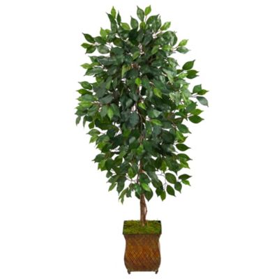 Nearly Natural 51-Inch Ficus Artificial Tree in Metal Planter
