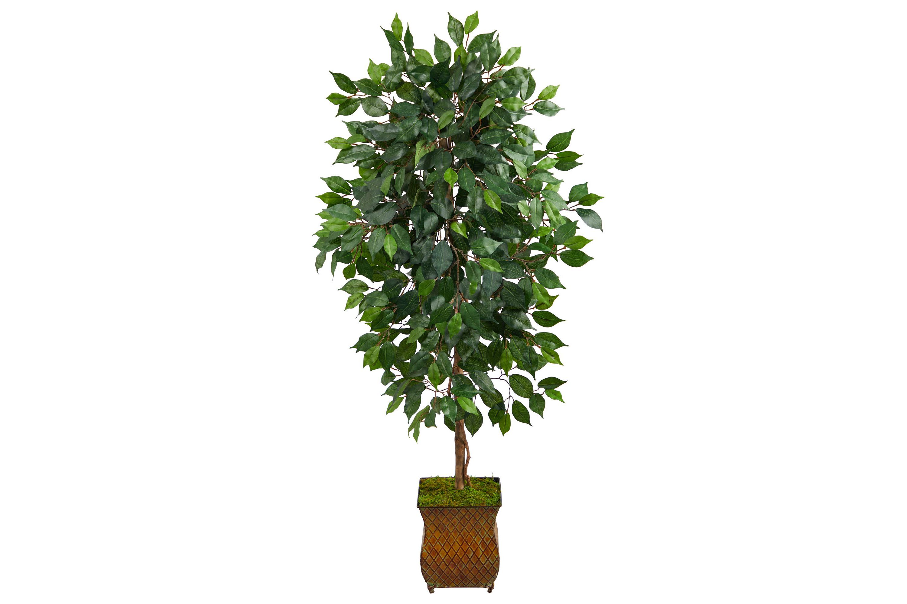 51-Inch Ficus Artificial Tree in Metal Planter