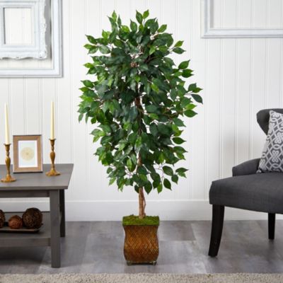 51-Inch Ficus Artificial Tree in Metal Planter