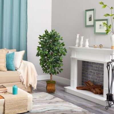 51-Inch Ficus Artificial Tree in Metal Planter