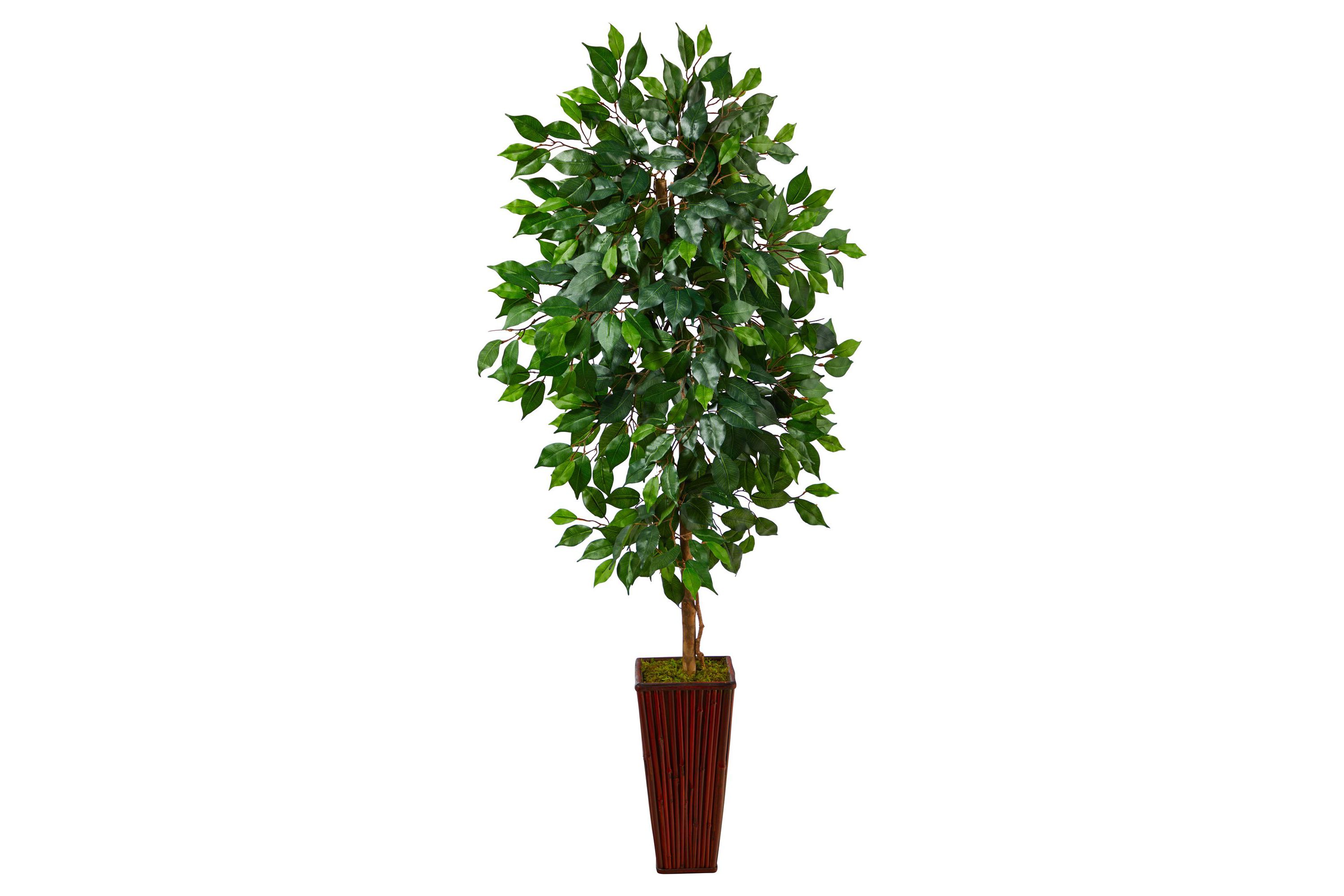 5-Foot Ficus Artificial Tree in Bamboo Planter