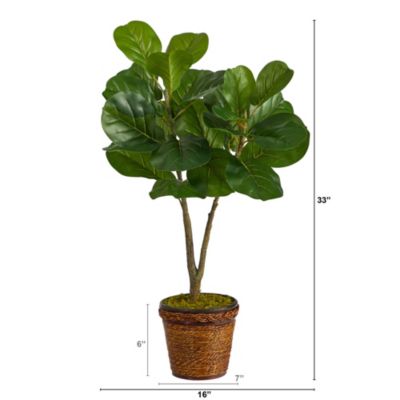 33-Inch Fiddle Leaf Fig Artificial Tree in Basket