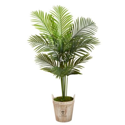 5-Foot Paradise Palm Artificial Tree in Farmhouse Planter