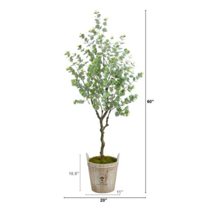 5-Foot Eucalyptus Artificial Tree in Farmhouse Planter