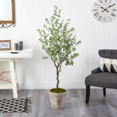 5-Foot Eucalyptus Artificial Tree in Farmhouse Planter