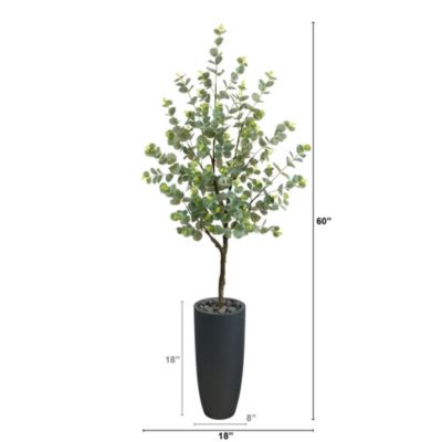 5-Foot Eucalyptus Artificial Tree in Gray Planter