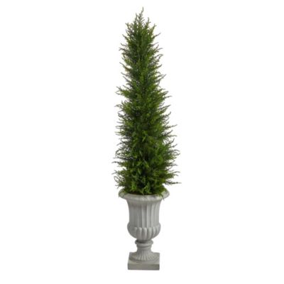 4.5-Foot Cypress Artificial Tree in Decorative Urn UV Resistant (Indoor/Outdoor)