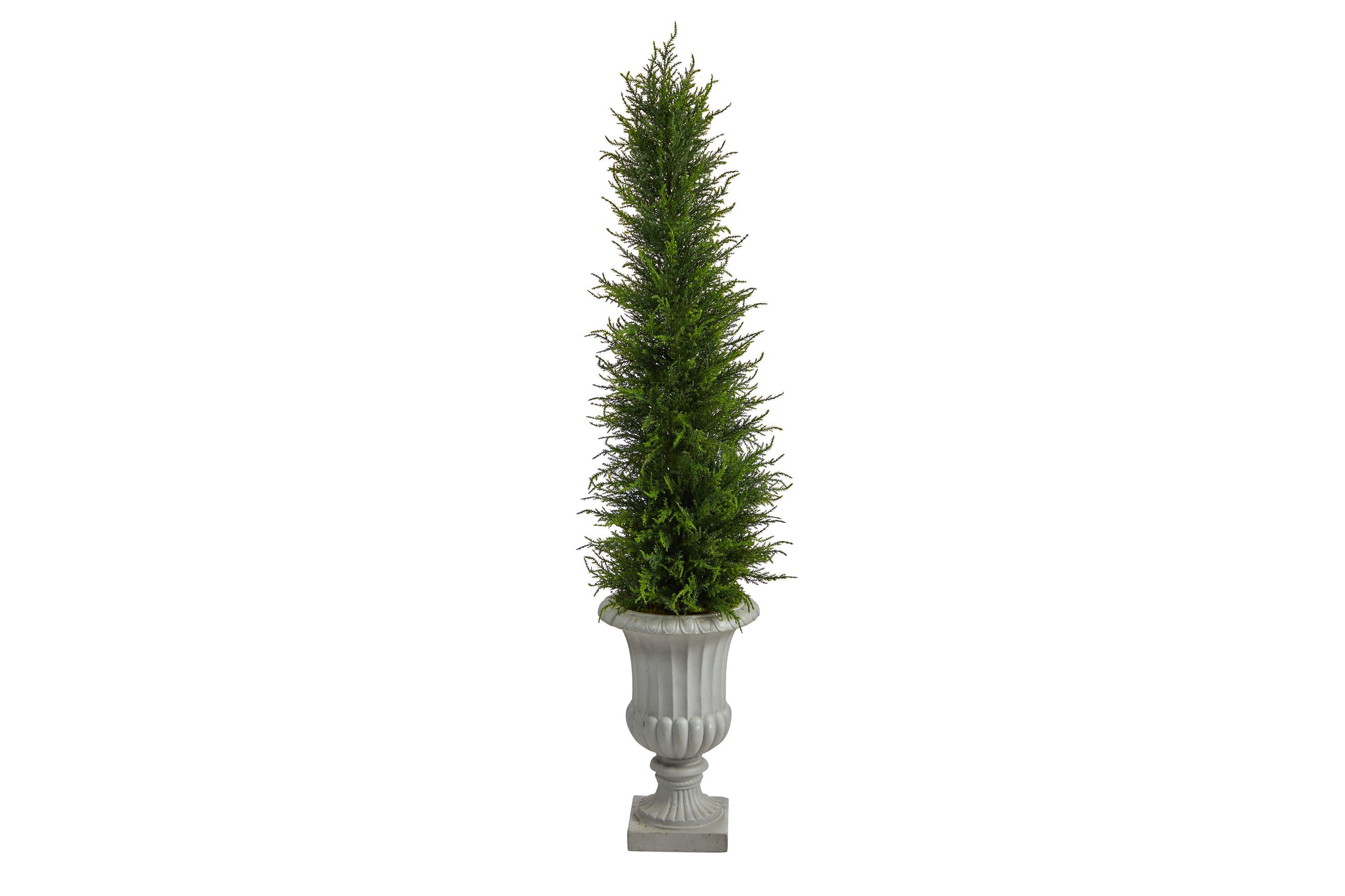 4.5-Foot Cypress Artificial Tree in Decorative Urn UV Resistant (Indoor/Outdoor)