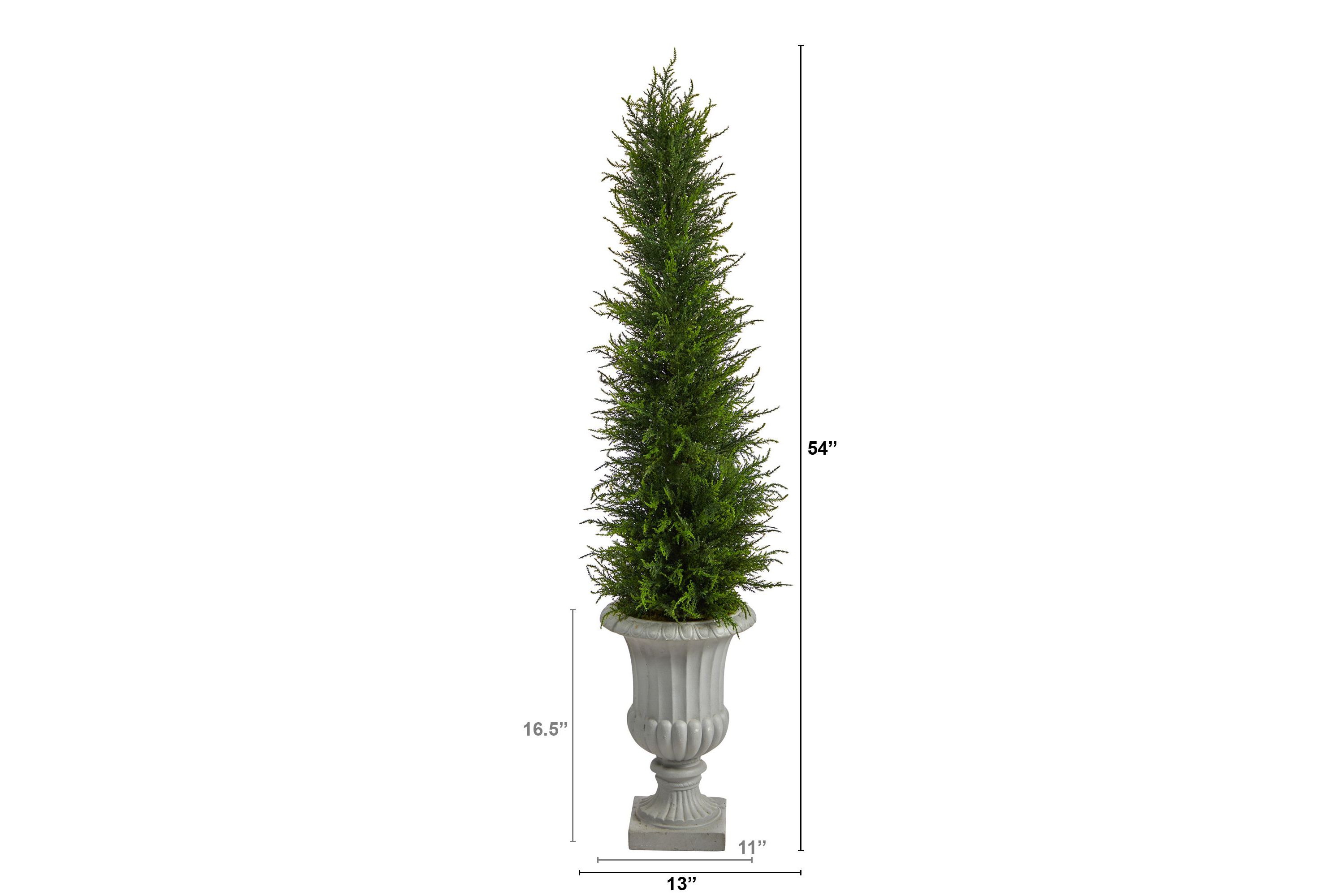 4.5-Foot Cypress Artificial Tree in Decorative Urn UV Resistant (Indoor/Outdoor)