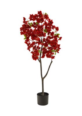 Nearly Natural 4-Foot Cherry Blossom Artificial Tree, Red