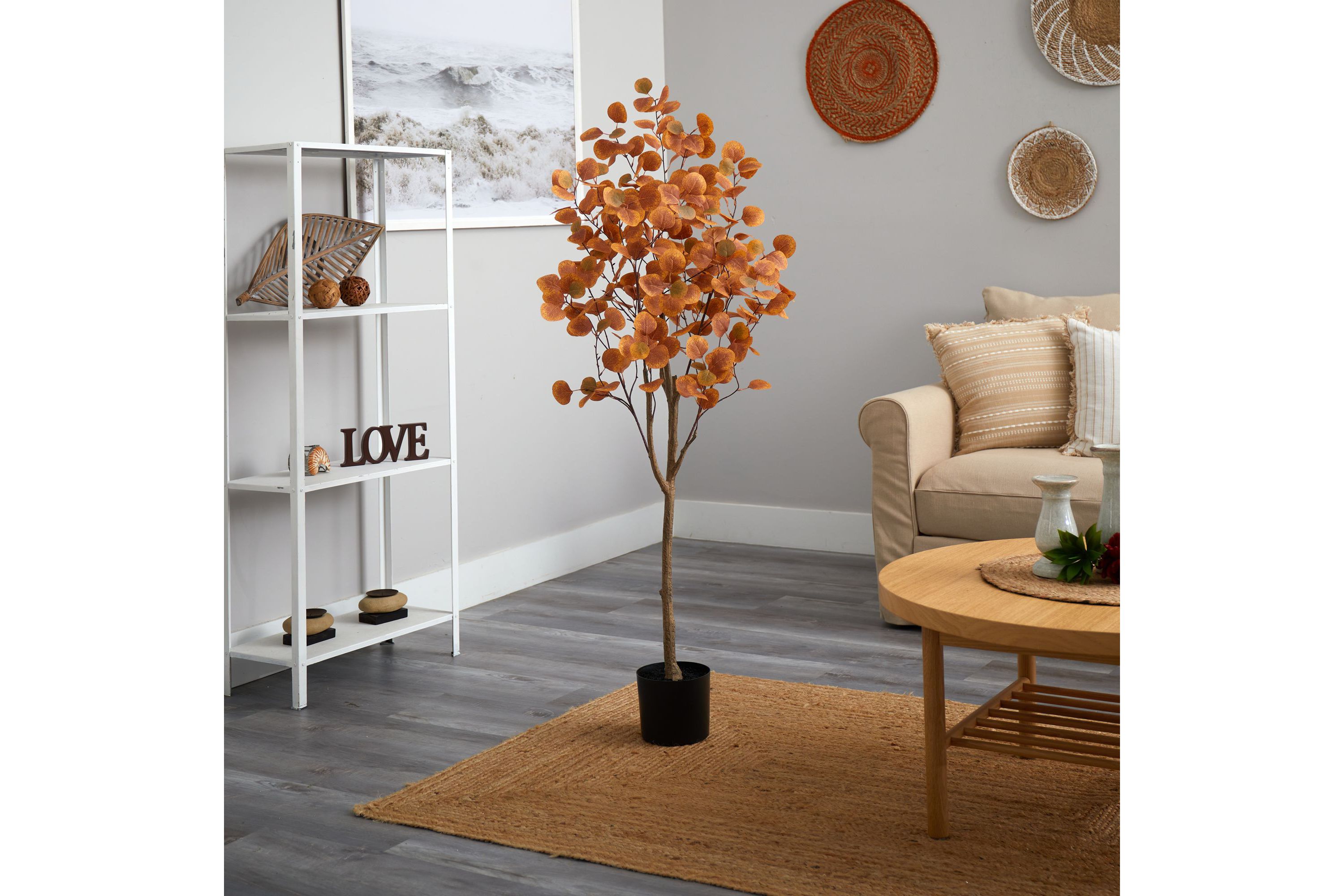 5-Foot Autumn Eucalyptus Artificial Tree
