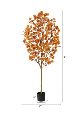 6 Foot Autumn Eucalyptus Artificial Tree