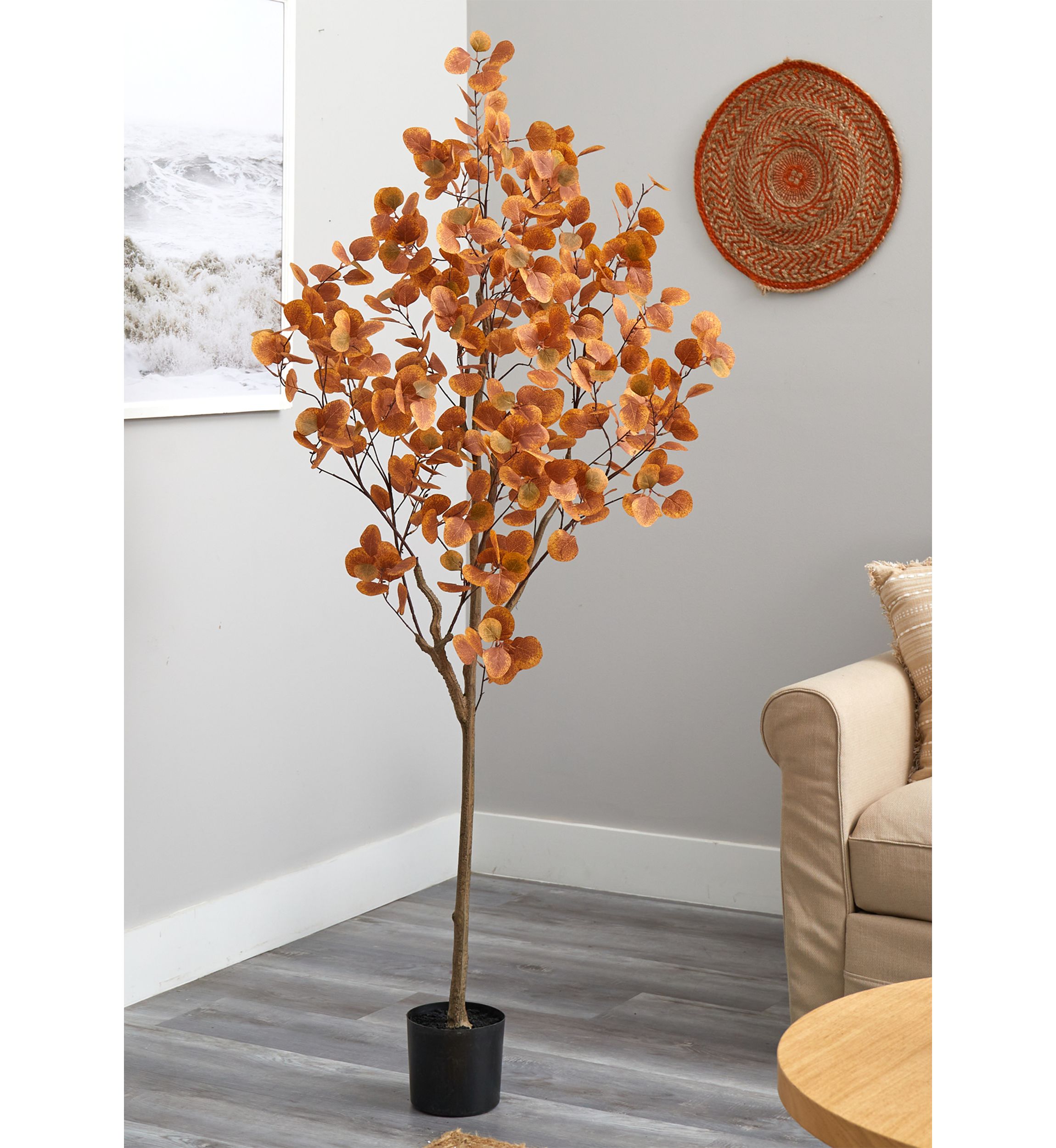6 Foot Autumn Eucalyptus Artificial Tree
