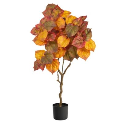 Nearly Natural 4-Foot Autumn Umbrella Ficus Fall Artificial Tree