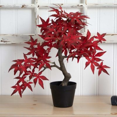 20-Inch Autumn Maple Artificial Bonsai Tree