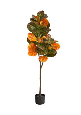 4.5 Foot Autumn Fiddle Leaf Artificial Fall Tree