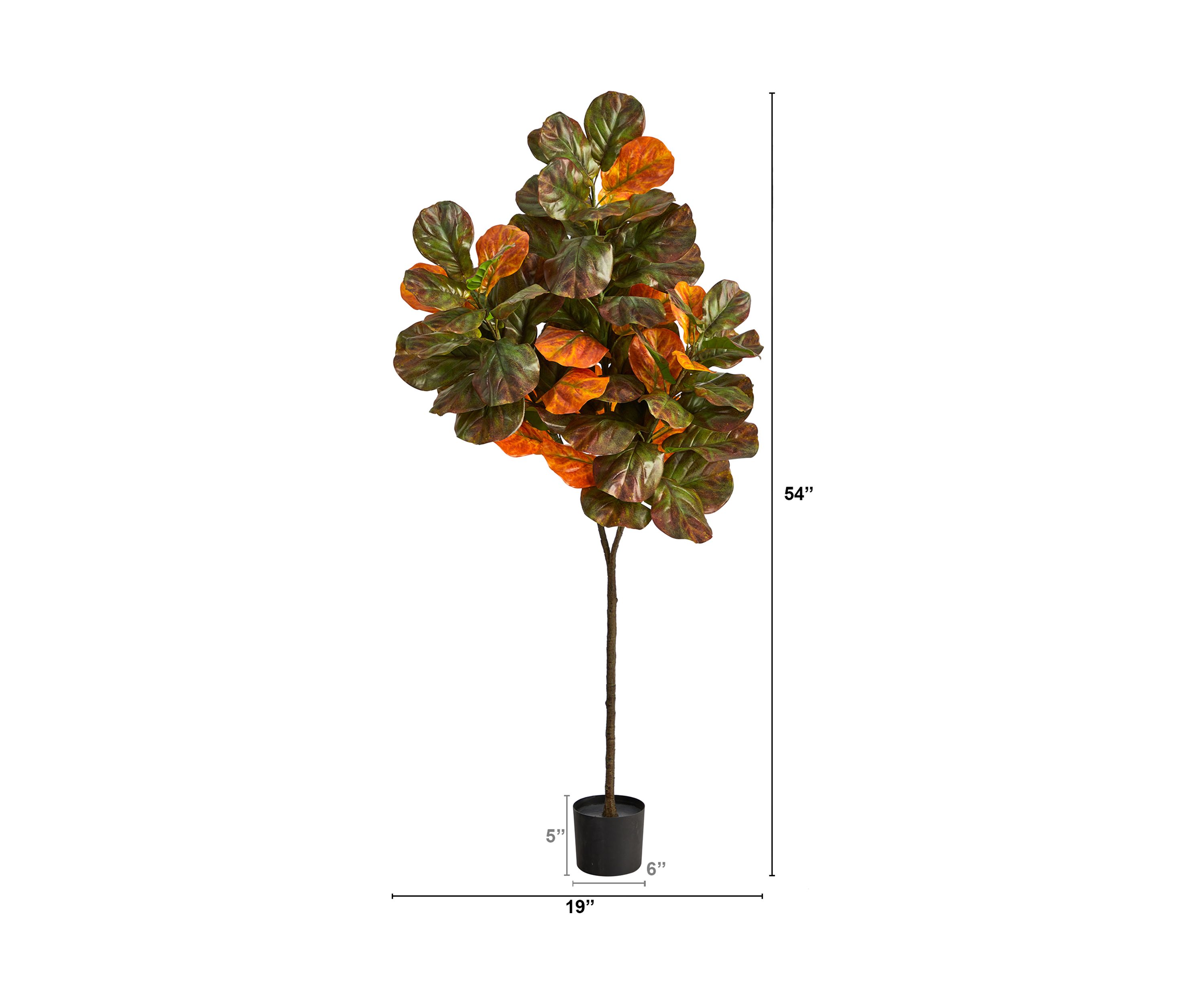 6 Foot Autumn Fiddle Leaf Artificial Tree