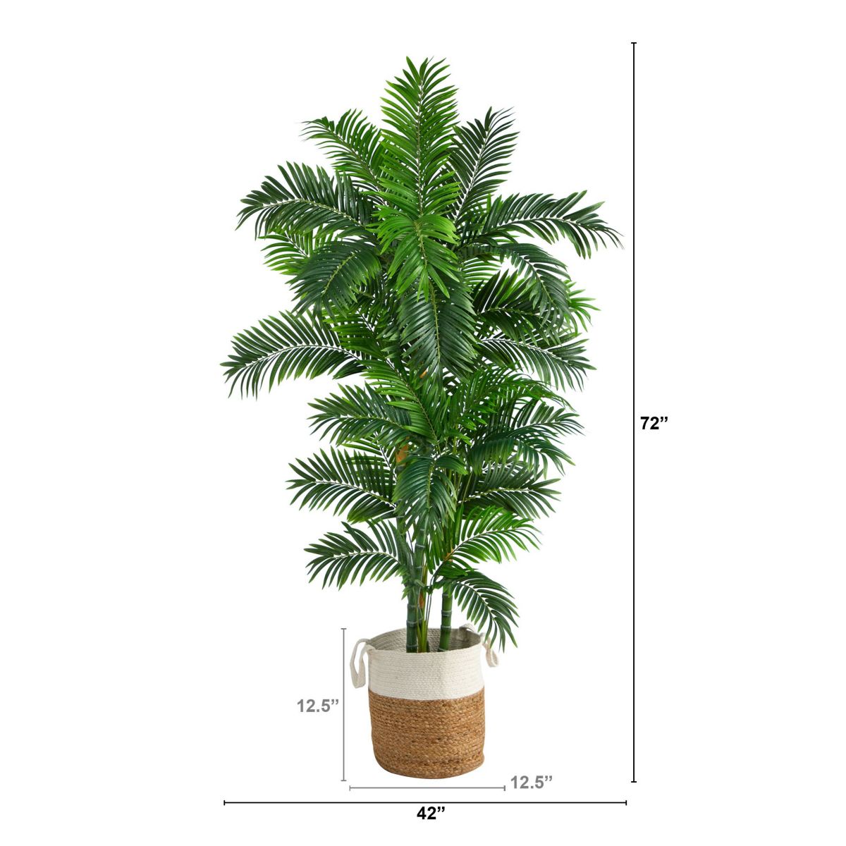 6-Foot Curvy Parlor Artificial Palm Tree in Handmade Natural Jute and Cotton Planter