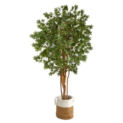 Nearly Natural 6-Foot Japanese Maple Artificial Tree in Handmade Natural Jute and Cotton Planter