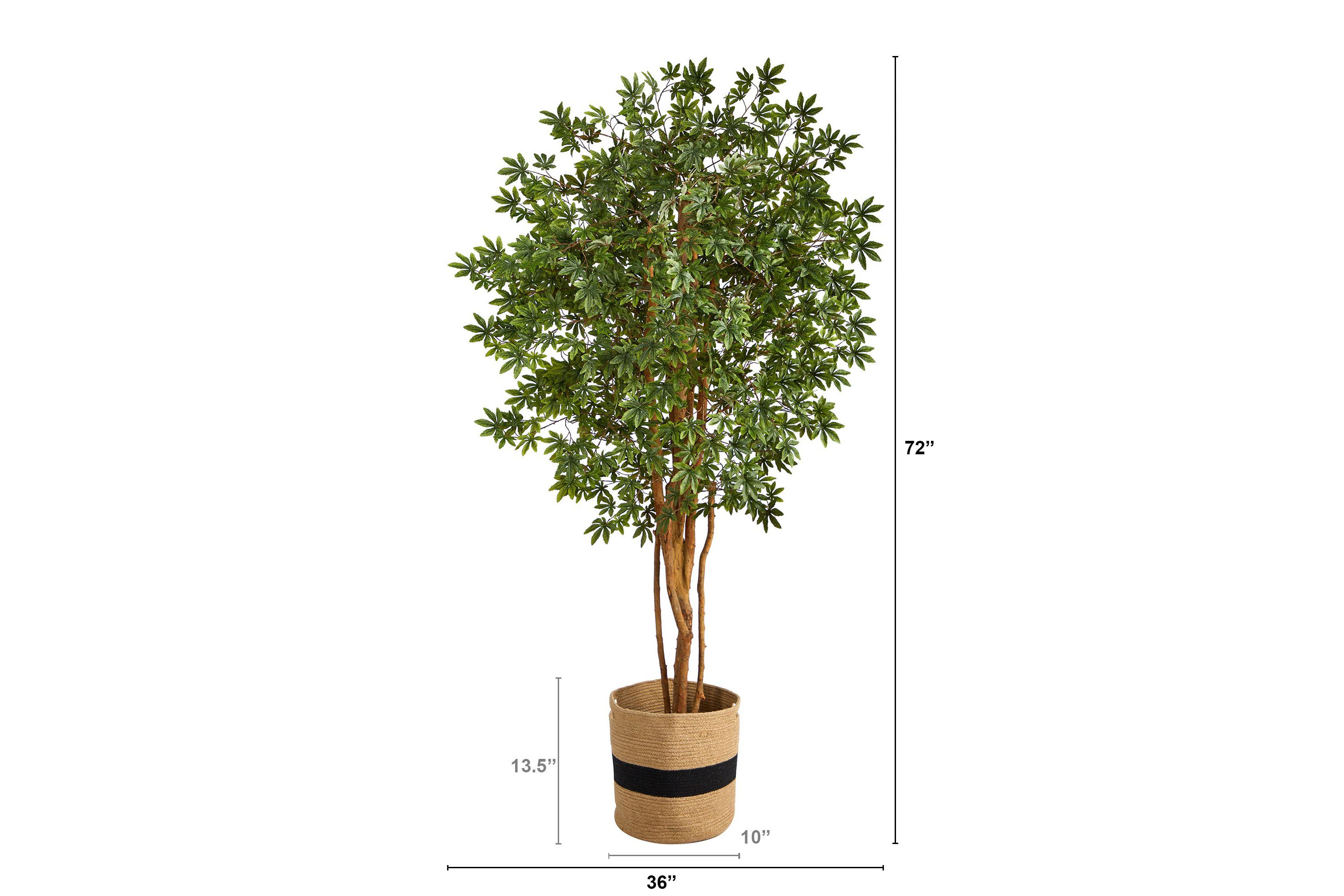 6-Foot Japanese Maple Artificial Tree in Handmade Natural Cotton Planter