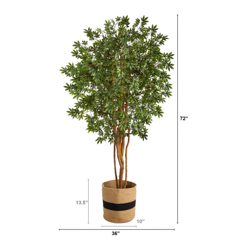 6-Foot Japanese Maple Artificial Tree in Handmade Natural Cotton Planter