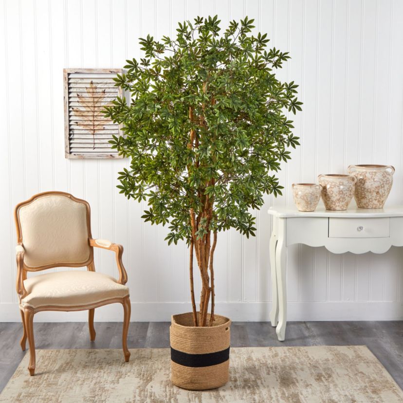 6-Foot Japanese Maple Artificial Tree in Handmade Natural Cotton Planter
