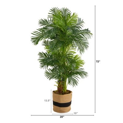 6-Foot Hawaii Artificial Palm Tree in Handmade Natural Cotton Planter