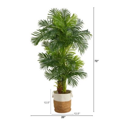 6-Foot Hawaii Artificial Palm Tree in Handmade Natural Jute and Cotton Planter