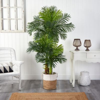 6-Foot Hawaii Artificial Palm Tree in Handmade Natural Jute and Cotton Planter