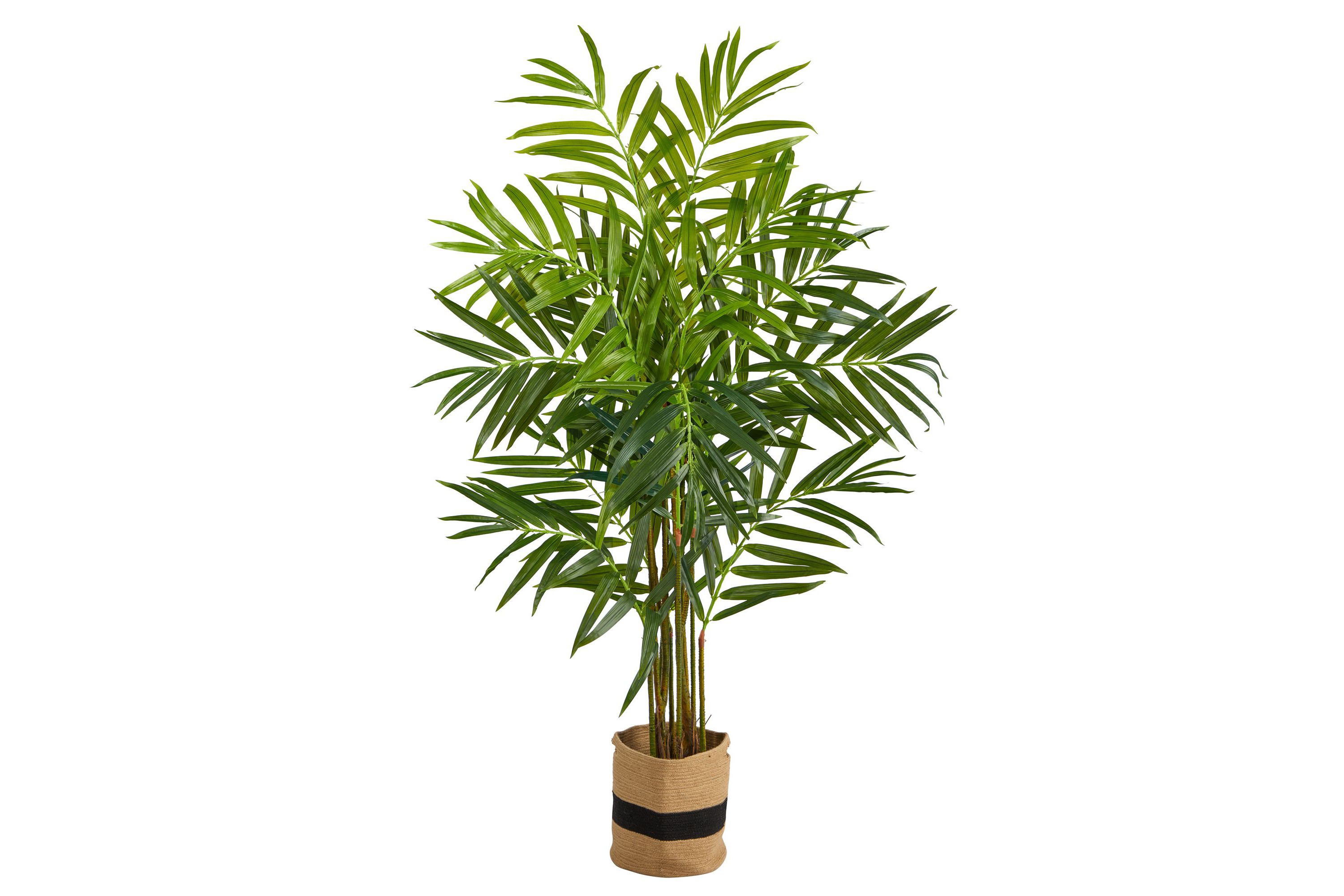 8-Foot King Palm Artificial Tree in Handmade Natural Jute and Cotton Planter