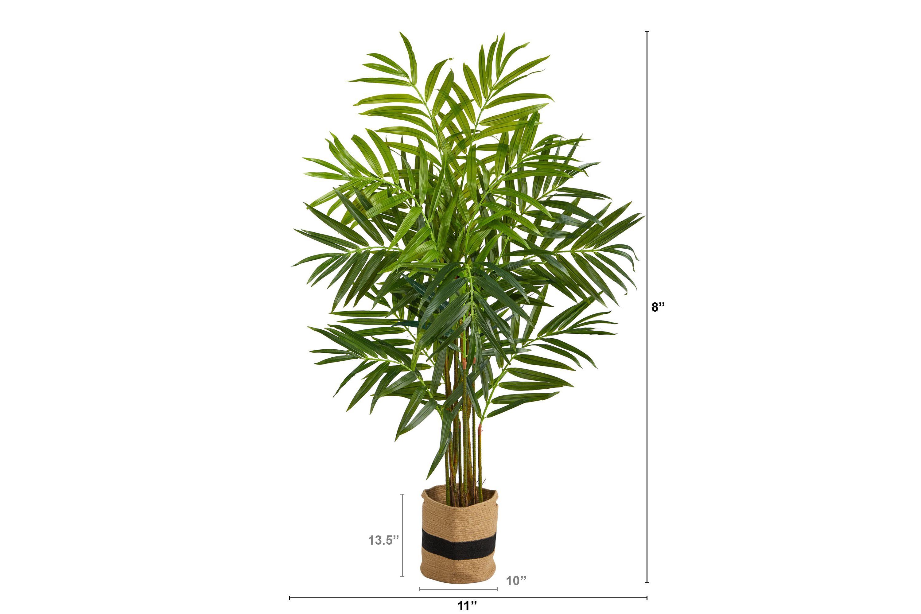 8-Foot King Palm Artificial Tree in Handmade Natural Jute and Cotton Planter