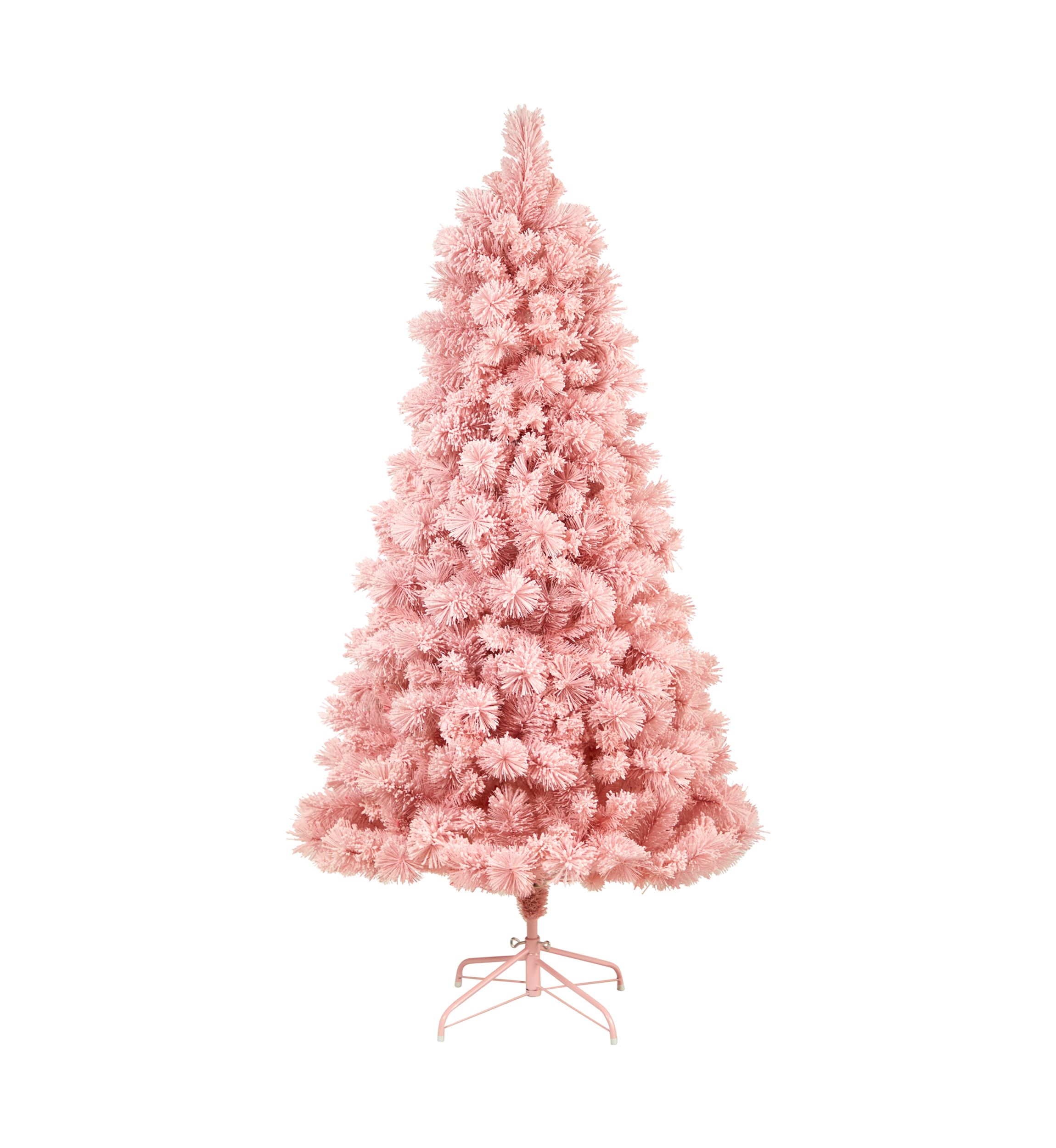 7-Foot Holiday Pink Cashmere Artificial Christmas Tree Artificial with 300 LED lights and 599 Bendable Branches
