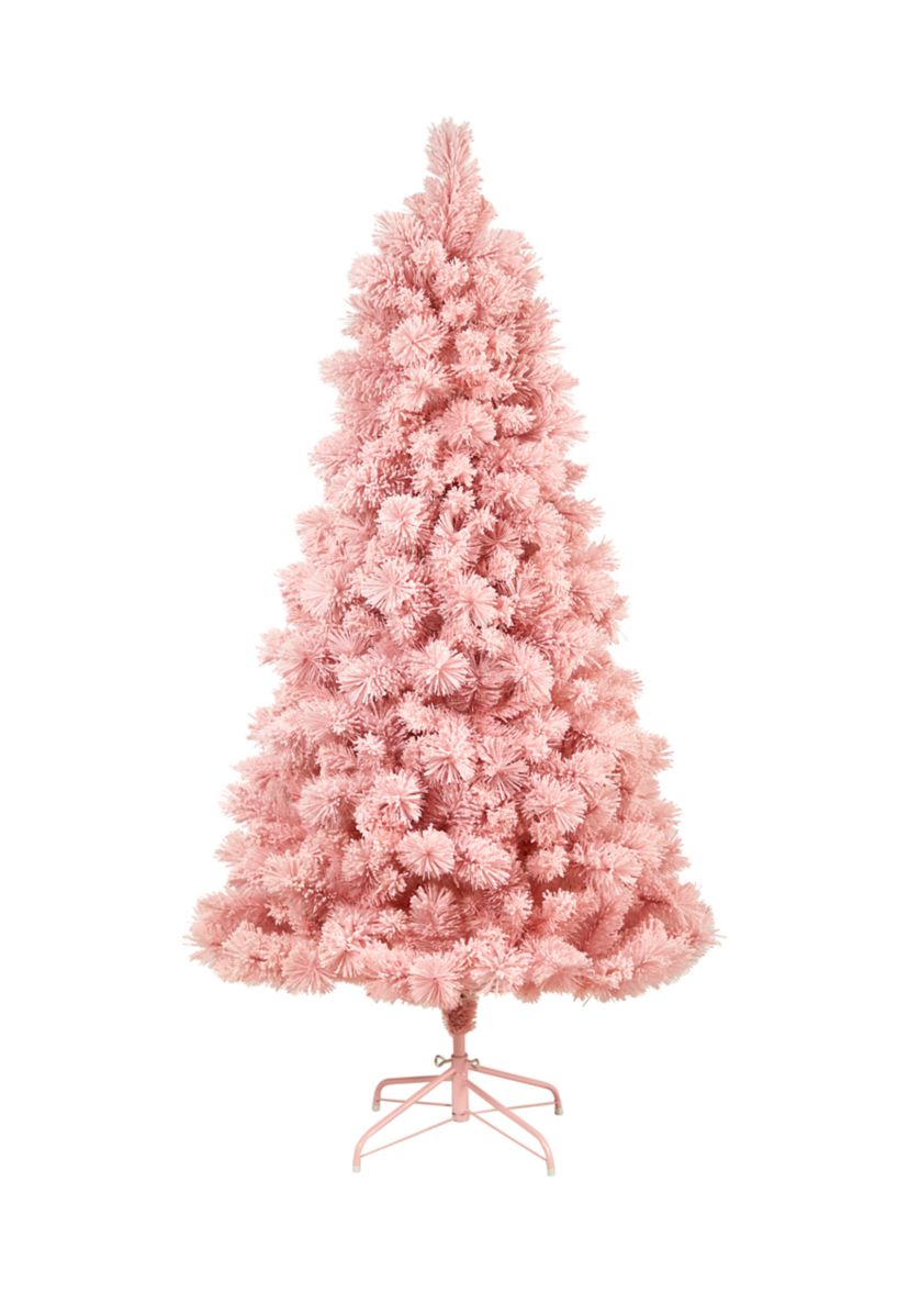 7-Foot Holiday Pink Cashmere Artificial Christmas Tree Artificial with 300 LED lights and 599 Bendable Branches
