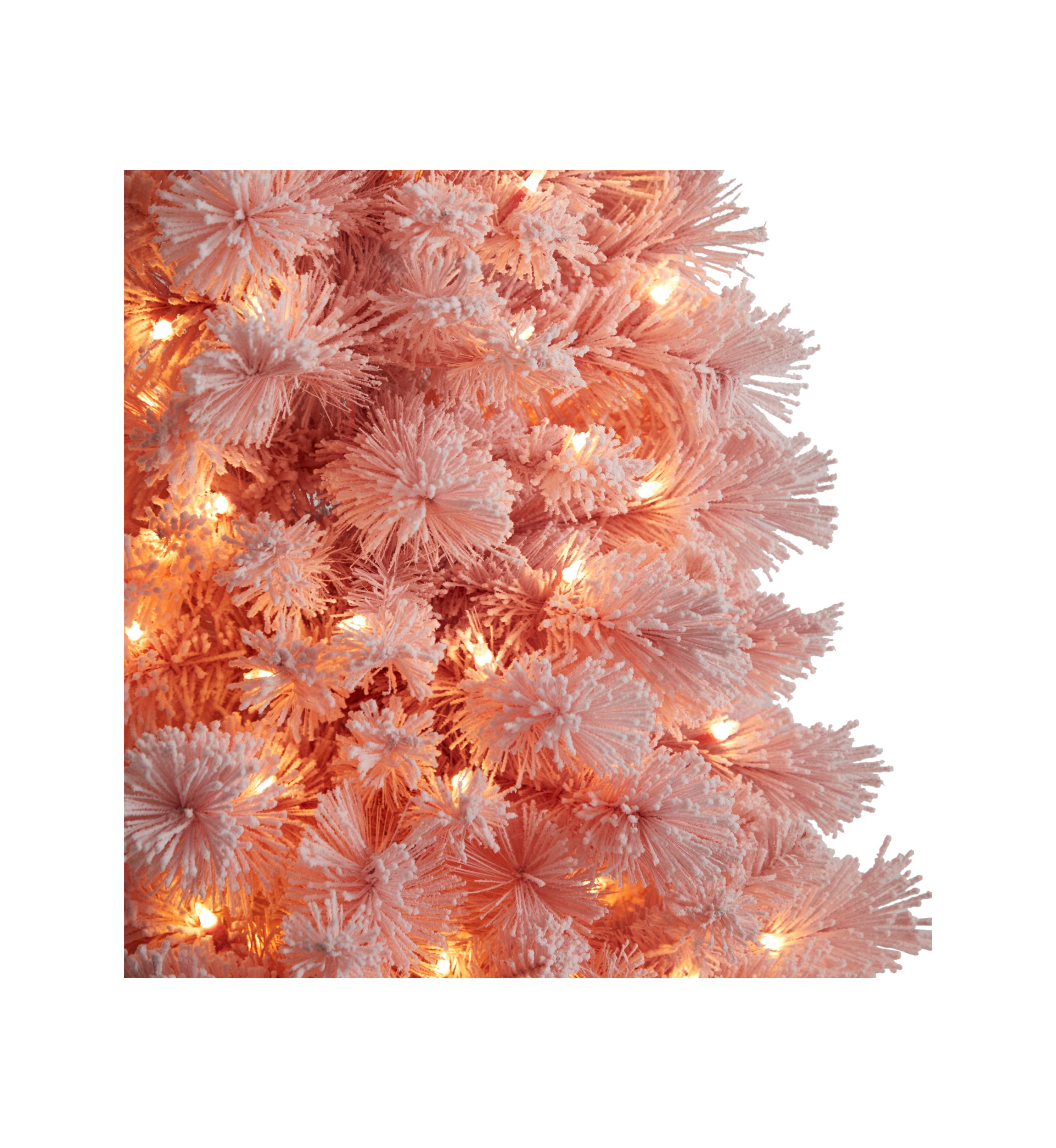 7-Foot Holiday Pink Cashmere Artificial Christmas Tree Artificial with 300 LED lights and 599 Bendable Branches