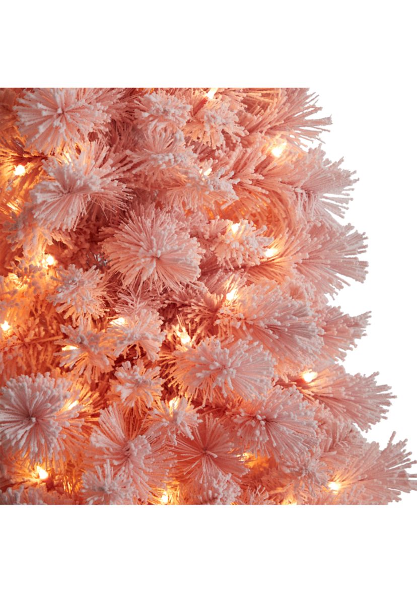 7-Foot Holiday Pink Cashmere Artificial Christmas Tree Artificial with 300 LED lights and 599 Bendable Branches