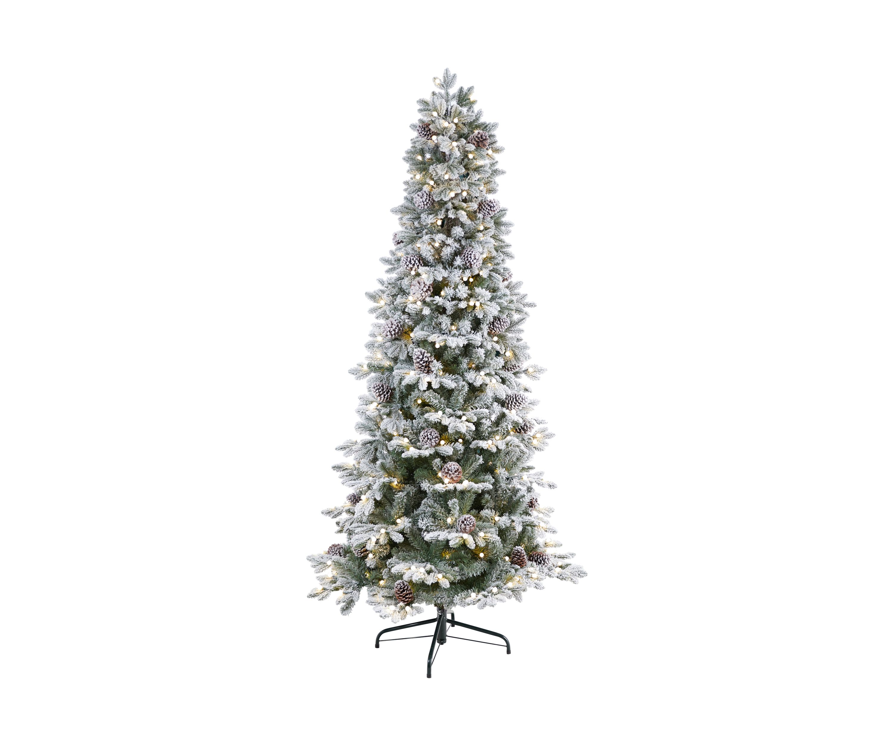 7.5-Foot Flocked Alaskan Pre-Lit Artificial Christmas Tree 350 LED Lights and 2155 Bendable Branches
