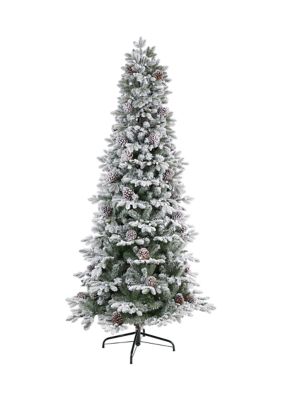 7.5-Foot Flocked Alaskan Pre-Lit Artificial Christmas Tree 350 LED Lights and 2155 Bendable Branches